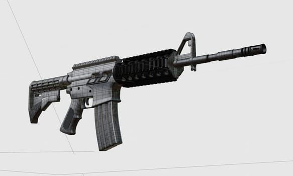 3d render of isolated assault rifle M4 carbine.