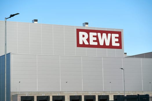 new central warehouse of the German food retailer Rewe in the industrial area Rothensee in Magdeburg