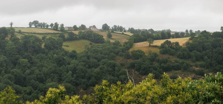 Panoramic landscape in Aveyron France