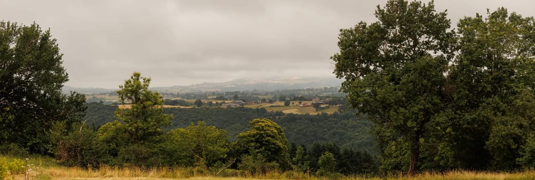 Panoramic landscape in Aveyron France