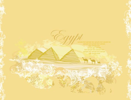 old paper with pyramids giza