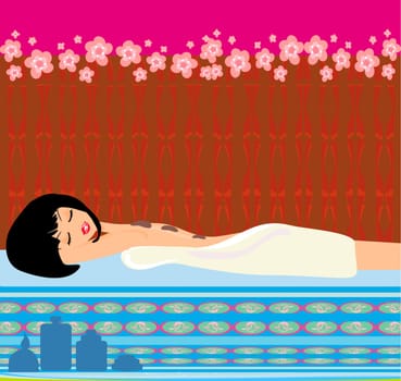 pretty girl enjoying elegant spa