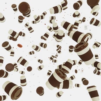 3D illustration Background for advertising and wallpaper in food and drink festival  and coffee scene. 3D rendering in decorative concept.