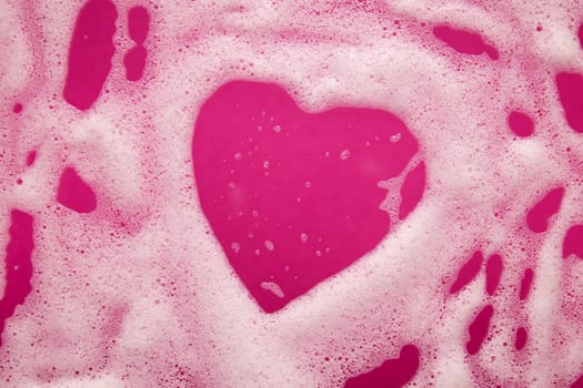 Pink heart of foam