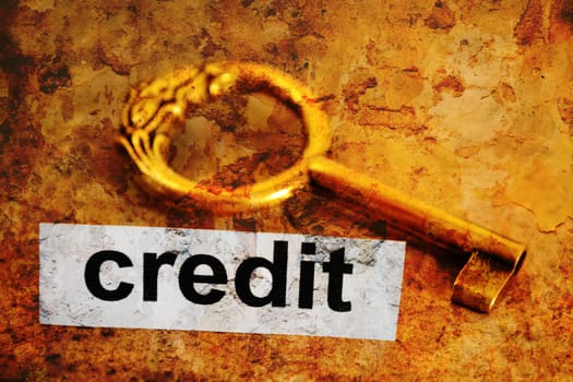 Credit and key concept