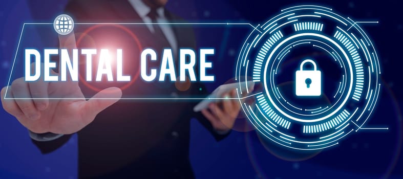 Text caption presenting Dental Care, Internet Concept maintenance of healthy teeth or to keep it clean for future -47396