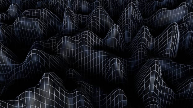 Black low poly. Computer generated 3d render