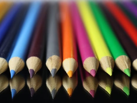 colored pencil blue green yellow many wood drawing