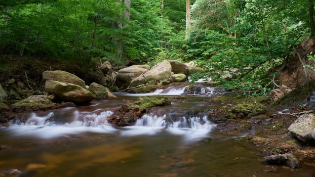 the river Ilse at Ilsenburg at the foot of the Brocken in the Harz National Park in Germany