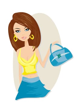 Cute girl with bag