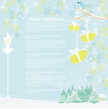 Christmas night in the village card