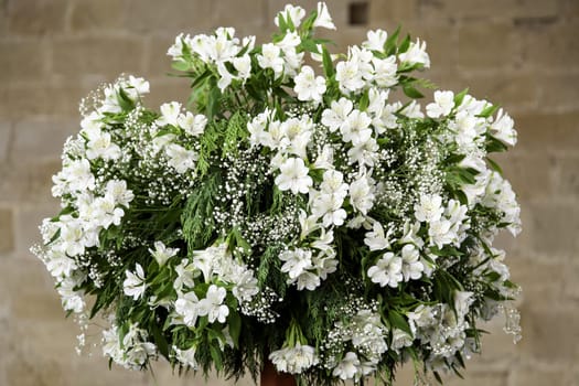 Detail of decoration with colored flowers