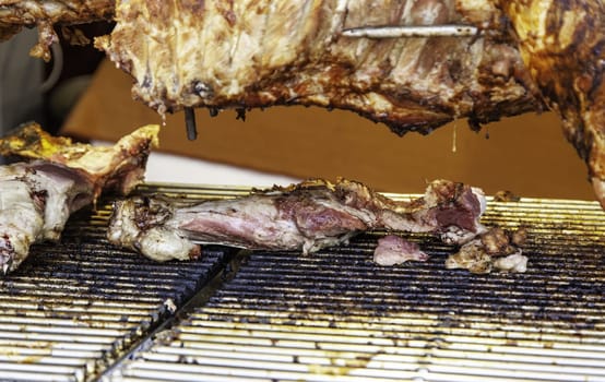 Detail of grilled meat, party and celebration