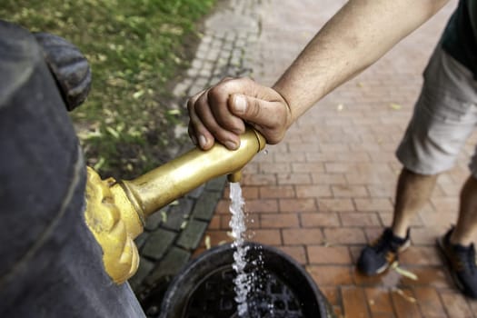 Detail of water in hot summer day, drink water