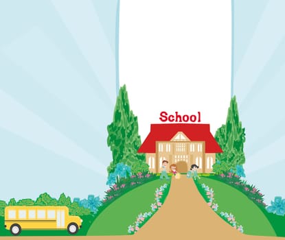 happy children go back to school - frame