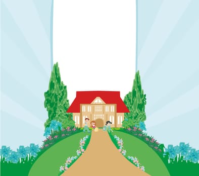 happy children go back to school - frame