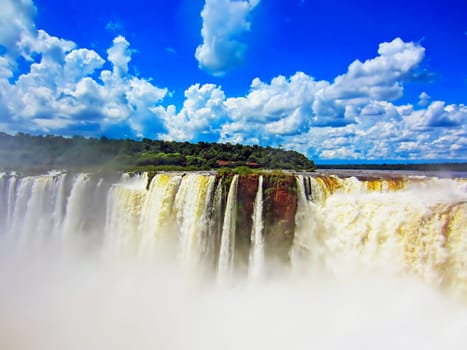 View of Iguazu Falls in Argentina