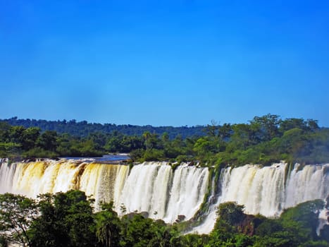 View of Iguazu Falls in Argentina