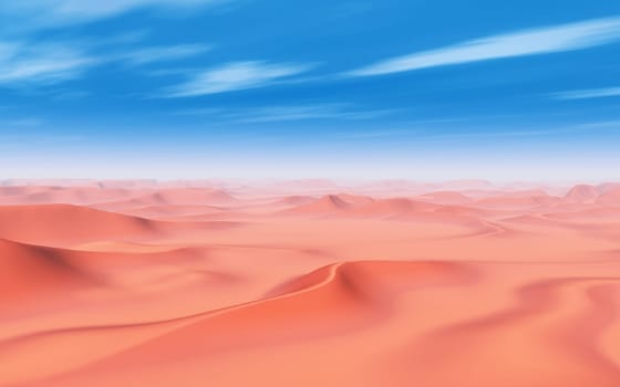 Computer generated 3D illustration with sand dunes in a desert