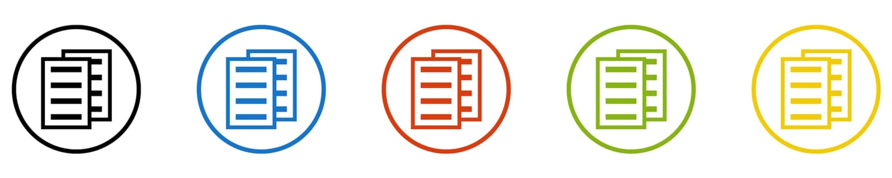 Paper Icon - Set of 5 Buttons: Documents