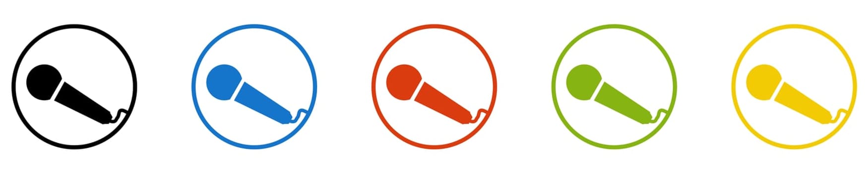Microphone Icon - Set of 5 Buttons: Interview or Singing