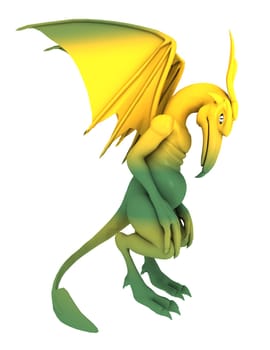 Computer generated 3D illustration with a gargoyle sculpture isolated on white background