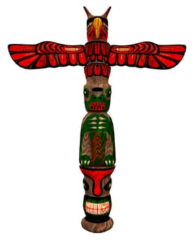 Computer generated 3D illustration with a totem pole isolated on white background