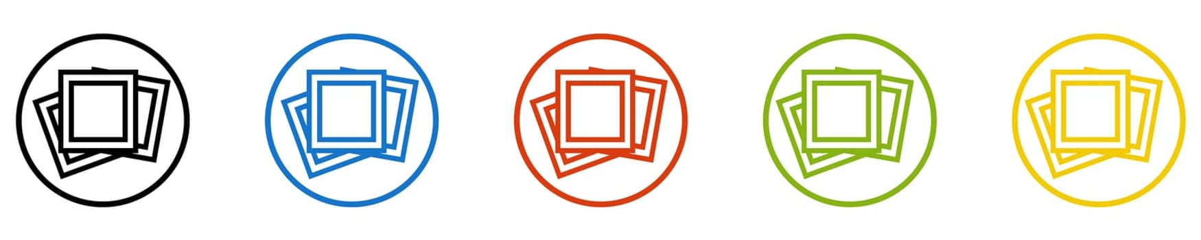 Gallery Icon - Set of 5 Buttons: Pictures or Photos