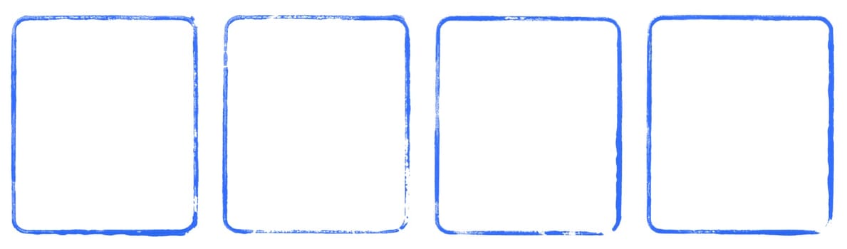 4 hand made grunge frames with blue color