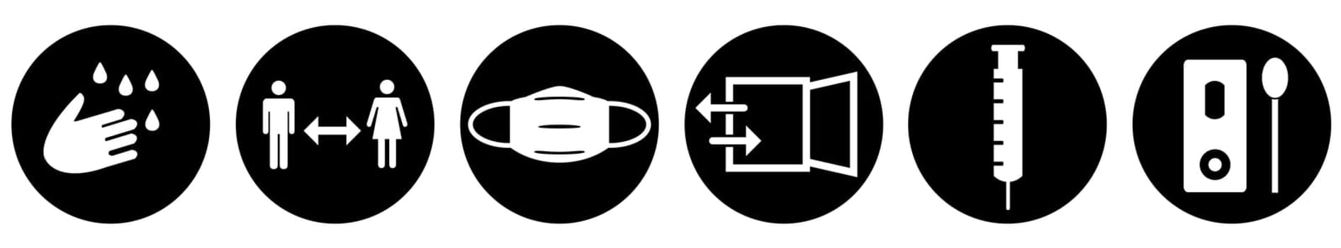 Black Covid-19 Banner: Coronavirus Instructions