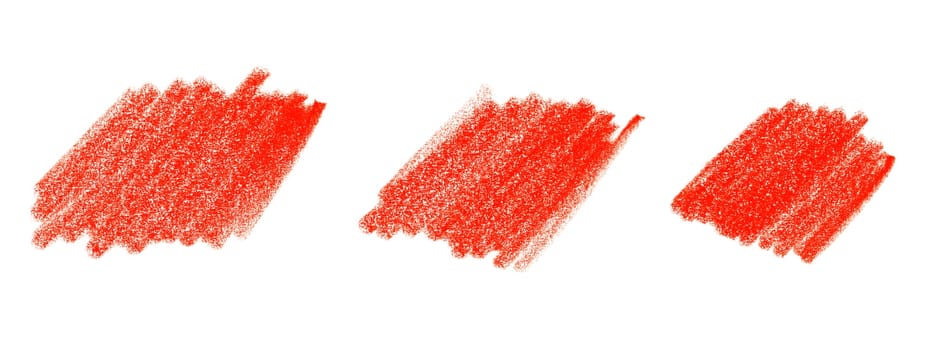 Collection of red hand painted stripes made with pencil