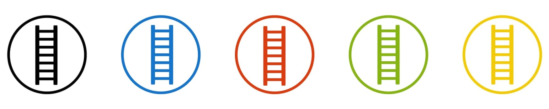Ladder Icon - Set of 5 Buttons: Stairway