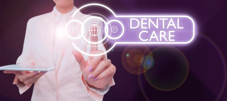 Text caption presenting Dental Care, Internet Concept maintenance of healthy teeth or to keep it clean for future -47337