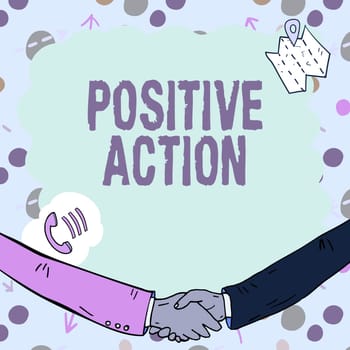 Inspiration showing sign Positive Action, Business idea doing good attitude against certain situation Fine reaction Empty frame decorated with communication symbols represent business meeting