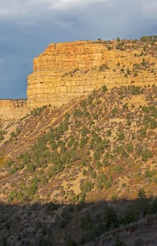 Evening Light on an Arid Mesa in Mesa Verde National Park in Colorado