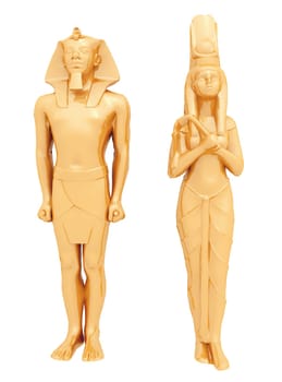 Computer generated 3D illustration with statues from ancient Egypt isolated on white background