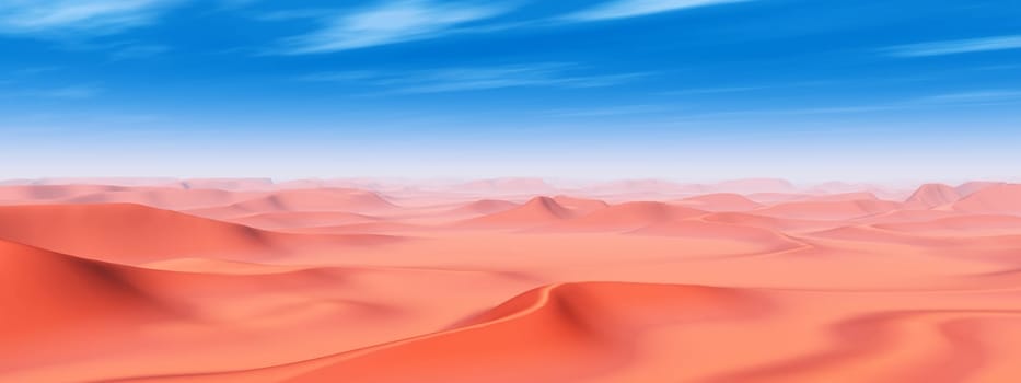 Computer generated 3D illustration with sand dunes in a desert