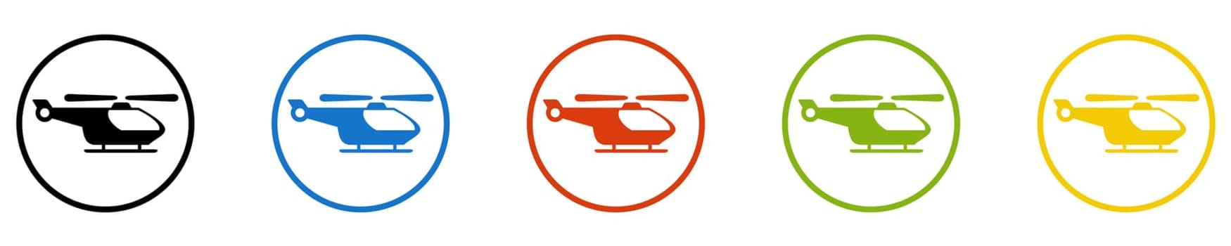 Helicopter Icon - Set of 5 Buttons: Flight