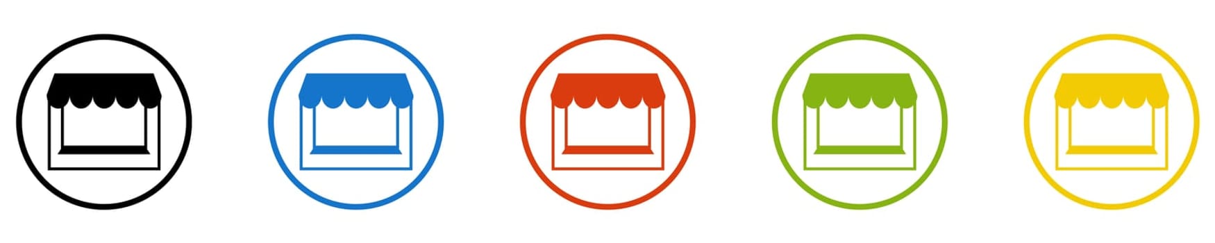 Market Stall Icon - Set of 5 Buttons: Store