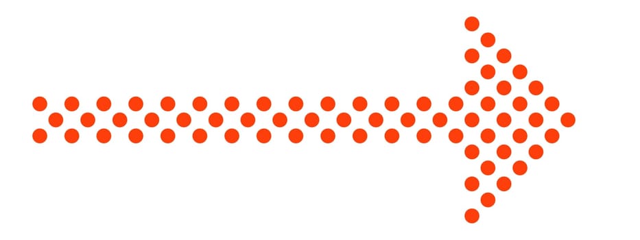 Dotted arrow with red color showing right direction
