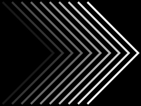 Direction right: White and black banner arrow