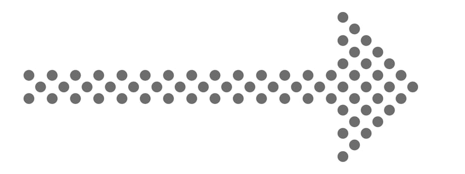 Dotted arrow with black color showing right direction