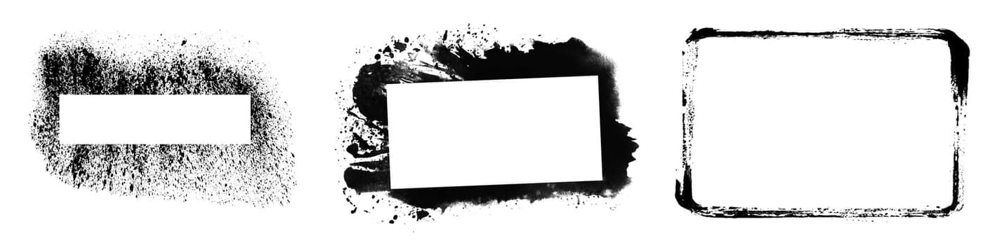 3 very dirty hand made grunge graffiti frames