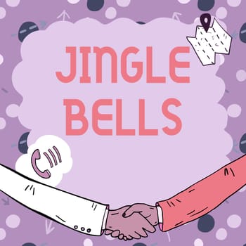 Writing displaying text Jingle Bells, Business approach Most famous traditional Christmas song all over the world Empty frame decorated with communication symbols represent business meeting