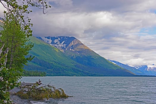 Morning Clouds on a Remote Mountain Lake on Kenai Lake in Alaska