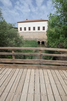 Fabrica de la Luz building, former Power Supply Plant now hosting El Berrocal Visitors Center, Merida, Spain