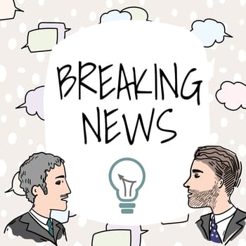 Inspiration showing sign Breaking News, Conceptual photo Special Report Announcement Happening Current Issue Flashnews Team Members Looking At Whiteboard Brainstorming New Solutions.