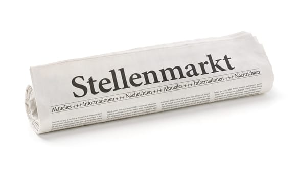 Newspaper roll with the headline Job Market