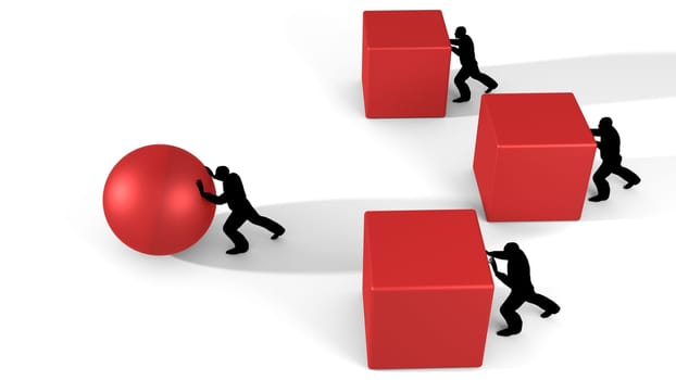 Concept illustration showing different strategies to achieve the same goal.