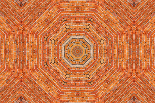 Brick wall kaleidoscopic pattern,background for design